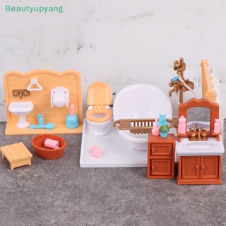 [Beautyupyang] ชุดเฟอร์นิเจอร์อาบน้ํา ขนาดเล็ก อุปกรณ์เสริม สําหรับบ้านตุ๊กตา 1 ชุด