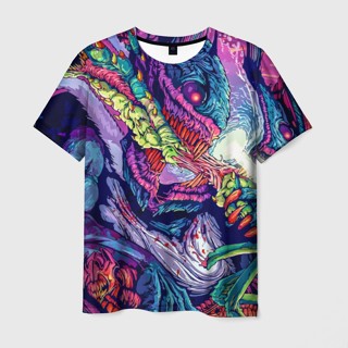 เสื้อยืด พิมพ์ลาย "Hyper beast" 3 มิติ สําหรับผู้ชาย