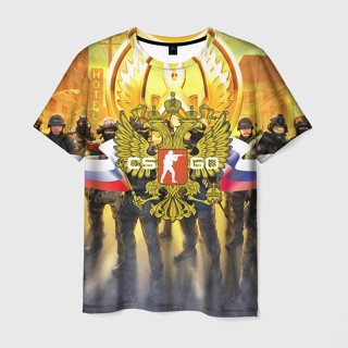 เสื้อยืด พิมพ์ลาย "CS GO RUSSIAN TEAM" 3 มิติ สําหรับผู้ชาย