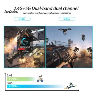 Turbobo อะแดปเตอร์ดองเกิล USB WiFi ไร้สาย Dual Band 2.4G 5G บลูทูธ 4.2 สําหรับคอมพิวเตอร์ แล็ปท็อป