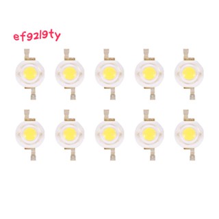 ลูกปัด LED พลังงานสูง 2 Pin 3W สีขาวอบอุ่น 100-110Lm 10 ชิ้น