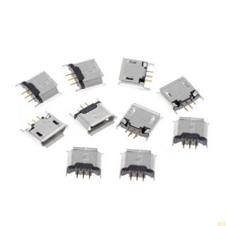 Moon ซ็อกเก็ตแจ็คบัดกรี Micro USB Type B ตัวเมีย 180 องศา 5-Pin SMD SMT 10 ชิ้น