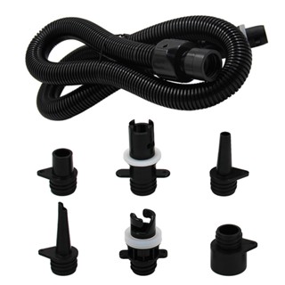 Removable Leakproof Durable Electric Black Paddle Board Inflatable Boats 6 Nozzles Rafts 1 Air Hose Pump Adapter Set