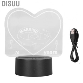 Disuu 3D Romantic Heart Shape Night Light  Touch Switch Decor Table Desk