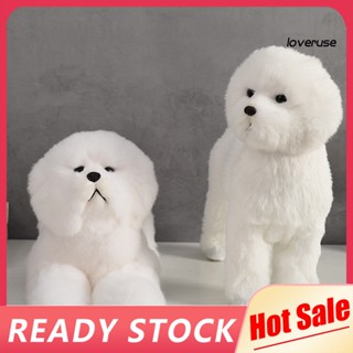 Loveruse Bichon ตุ๊กตาลูกสุนัขฟรายส์ ตุ๊กตายัดไส้จําลองน่ารัก ตุ๊กตาสุนัขเท็ดดี้ ตุ๊กตาของขวัญวันเกิด ตกแต่ง