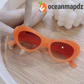 OCEANMAPDZ แว่นตากันแดดแฟชั่น ทรงแคทอาย UV400 สีเจลลี่ สําหรับสตรี เหมาะกับการพกพาเดินทาง ชอปปิ้ง