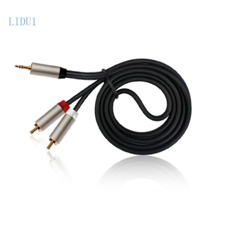 Lidu1 สายเคเบิลอะแดปเตอร์แจ็คสเตอริโอ 3 5 มม. ตัวผู้ เป็น 2 RCA ตัวเมีย สําหรับแท็บเล็ต MP3 HiFi ระบบสเตอริโอ ลําโพง