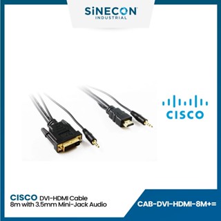 CISCO CABLE สายเคเบิล DVI-HDMI cable 8m with 3.5mm mini-jack audio (CAB-DVI-HDMI-8M+=)