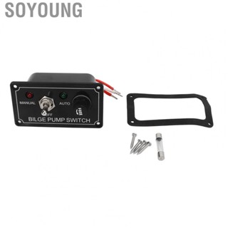 Soyoung Bilge Pump Switch Panel  Durable Circuit Breaker Protection 2  Indicator Manual Off Auto Wear Proof for Yachts