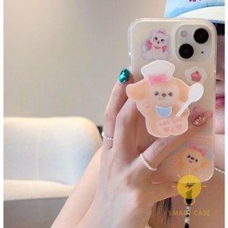 For เคสไอโฟน 14 Pro Max [Cute Chef Pop Grip] เคส Phone Case For iPhone 14 Pro Max Plus 13 12 11 For เคสไอโฟน11 Ins Korean Style Retro Classic Couple Shockproof Protective TPU Cover Shell