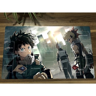 แผ่นรองเมาส์ ลายการ์ตูนอนิเมะ My Hero Academia Yugioh Playmat Midoriya Izuku Bakugo Katsuki CCG TCG