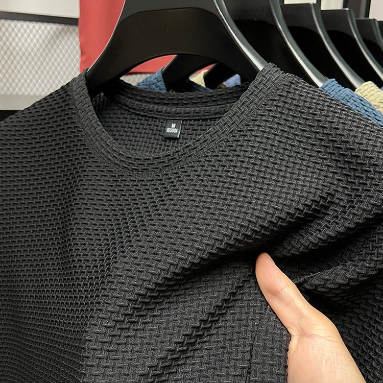 เสื้อยืดคอกลม แขนสั้น ผ้าเรยอน ระบายอากาศได้ดี สีพื้น แฟชั่นฤดูร้อน สําหรับผู้ชาย
