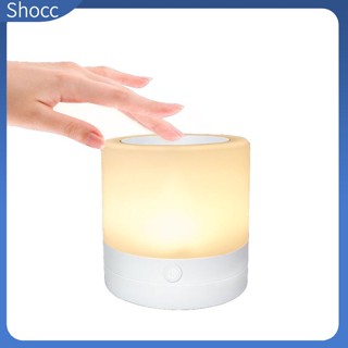 Shocc โคมไฟตั้งโต๊ะ Rgb เซนเซอร์สัมผัส หรี่แสงได้ สีสันสดใส สําหรับเต็นท์ กลางแจ้ง ในร่ม