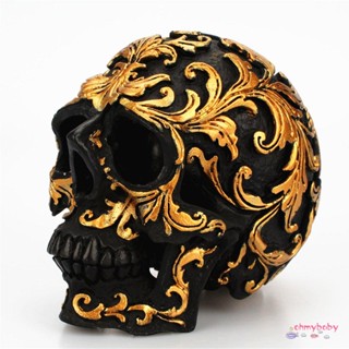 Skull Head เครื่องประดับเรซิ่นบาร์ขนาดเล็กตกแต่งบ้านเดสก์ท็อปฮาโลวีน Art แกะสลักรูปปั้น Decors ของขวัญ [N/15]