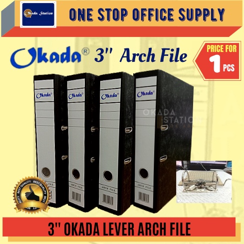 OKADA Lever Arch File / Fail Kulit Keras / Fail Kertas / 3 นิ้ว / Hard Cover File / Arch File ขนาด 7