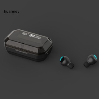 Huarmey หูฟังไร้สาย หน้าจอดิจิทัล LED จับคู่เร็ว แฮนด์ฟรี สําหรับออกกําลังกาย เล่นกีฬา