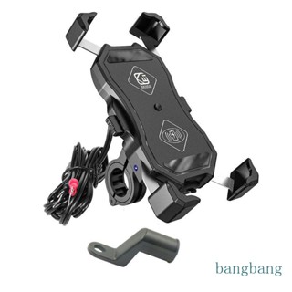 Bang 12V รถจักรยานยนต์ QC3 0 USB Qi แท่นชาร์จไร้สาย ขาตั้ง สําหรับโทรศัพท์มือถือ