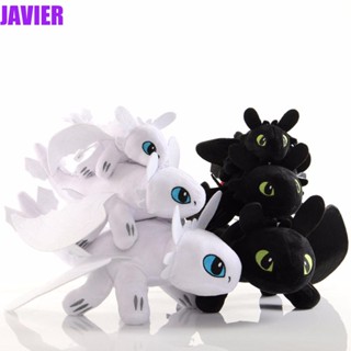 JAVIER ตุ๊กตาของเล่น อะนิเมะ Toothless ขนาด 20 ซม. 27 ซม. 35 ซม. 50 ซม. สีขาว สีดํา