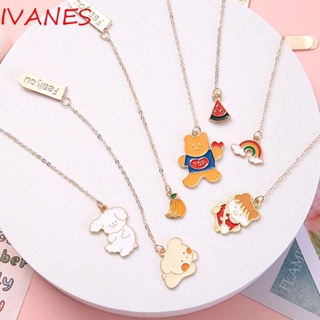 IVANES จี้ที่คั่นหนังสือ ที่คั่นหนังสือ แบบโซ่อัลลอย น่ารัก สําหรับนักเรียน ของขวัญ