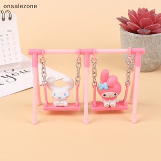 Ozth ของเล่นฟิกเกอร์ การ์ตูน Hello Kitty Playing On The Swings Kawaii My Melody Cinnamoroll Purin