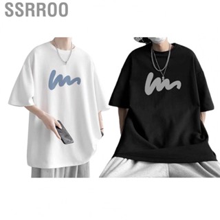 Ssrroo Men T Shirt  Summer Pullover Crew Neck Half Sleeve Loose Fitting Trendy  Print for Boys Party