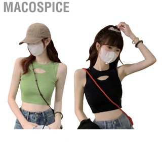 Macospice Sleeveless Tank Top  Hollow Out  Polyester Breathable Sweat Absorptive for Shopping