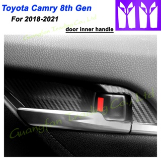 สติกเกอร์คาร์บอนไฟเบอร์ 3D 5D สําหรับติดตกแต่งคอนโซลกลางรถยนต์ Toyota Camry 8th Gen 2018-2021