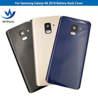 สําหรับ Samsung Galaxy A8 2018 A530 A530F ฝาหลังแบตเตอรี่ กระจก ด้านหลัง แผงประตู แผง เคสเปลี่ยน พร้อมกรอบเลนส์กล้อง