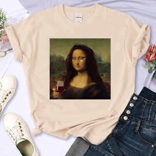 เสื้อยืด พิมพ์ลายอนิเมะ Mona Lisa Y2K แฟชั่นฤดูร้อน สไตล์ญี่ปุ่น สําหรับผู้หญิง