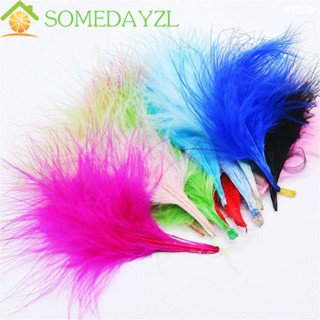 SOMEDAYZL Plumas ต่างหู จี้ขนไก่งวงธรรมชาติ หลากสี สําหรับเย็บผ้า งานฝีมือ