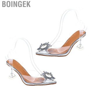 Boingek Women Pointed Toe High Heel  Metal Decoration Elegant Ergonomic for Daily Summer