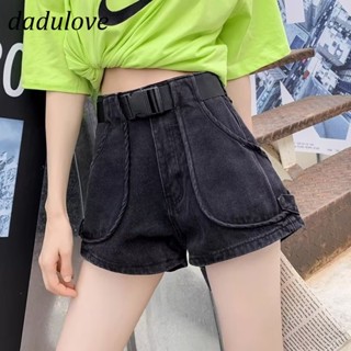 DaDulove💕 New Korean Version of INS Retro Thin Denim Shorts Niche High Waist A- line Pants Large Size Hot Pants