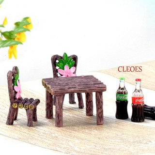 CLEOES ชุดโต๊ะ เก้าอี้ เรซิ่น ขนาดเล็ก สําหรับตกแต่งสวนขวด DIY