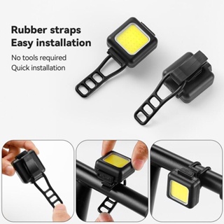 ใหม่ ชุดไฟหน้า ไฟท้ายจักรยาน LED COB ขนาดเล็ก ชาร์จ USB กันน้ํา เพื่อความปลอดภัย