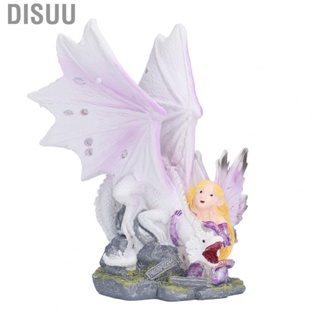 Disuu Desktop Ornament Dragon Girl Resin Standing Sculpture for Living Room Home Decoration
