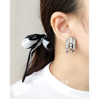 ต่างหู Crystal ต่างหูคลิป ต่างหูก้านเงินแท้ น้ำหนักเบา สวยใส่สบาย UA0739-01 Unreasonable Accessories