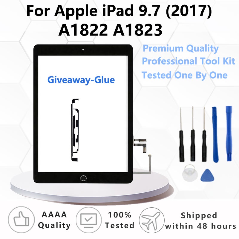 A1822 หน้าจอสัมผัสดิจิทัล พร้อมปุ่มโฮม สําหรับ iPad 5 2017 A1823 iPad รุ่น 5th