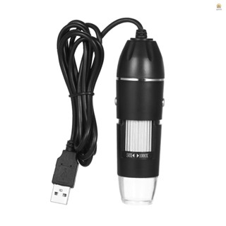 กล้องจุลทรรศน์ดิจิทัล ซูมได้ USB และแว่นขยายตั้งโต๊ะ กล้อง 0.3MP ไฟ LED 8 ดวง แว่นขยาย 1000X สําหรับระบบ Windows Mac พร้อมขาตั้ง