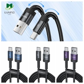 Alanfy QC 3.0 สายชาร์จเร็ว อลูมิเนียมอัลลอยด์ USB C 3A USB Type C สายชาร์จ Type-C ทอ ชาร์จเร็ว USB a ถึง USB C โทรศัพท์มือถือ