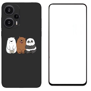 Redmi Note 12 Turbo POCO F5 เคสแฟชั่น รูปแบบ นิ่ม TPU ซิลิโคน ฝาหลัง พร้อมฟิล์มกระจกนิรภัย