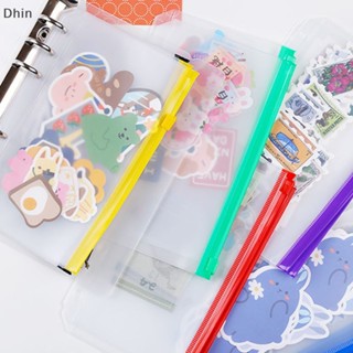 [Dhin] 4pcs A6 6-Hole Binder Pockets PVC Cash Budget Envelopes Zipper Binder Pouches COD