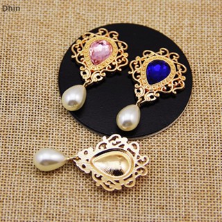 [Dhin] Flat Metal Pearl Pendant Decoration Fashion Gorgeous Wedding Invitation Holiday Creative Accessories COD