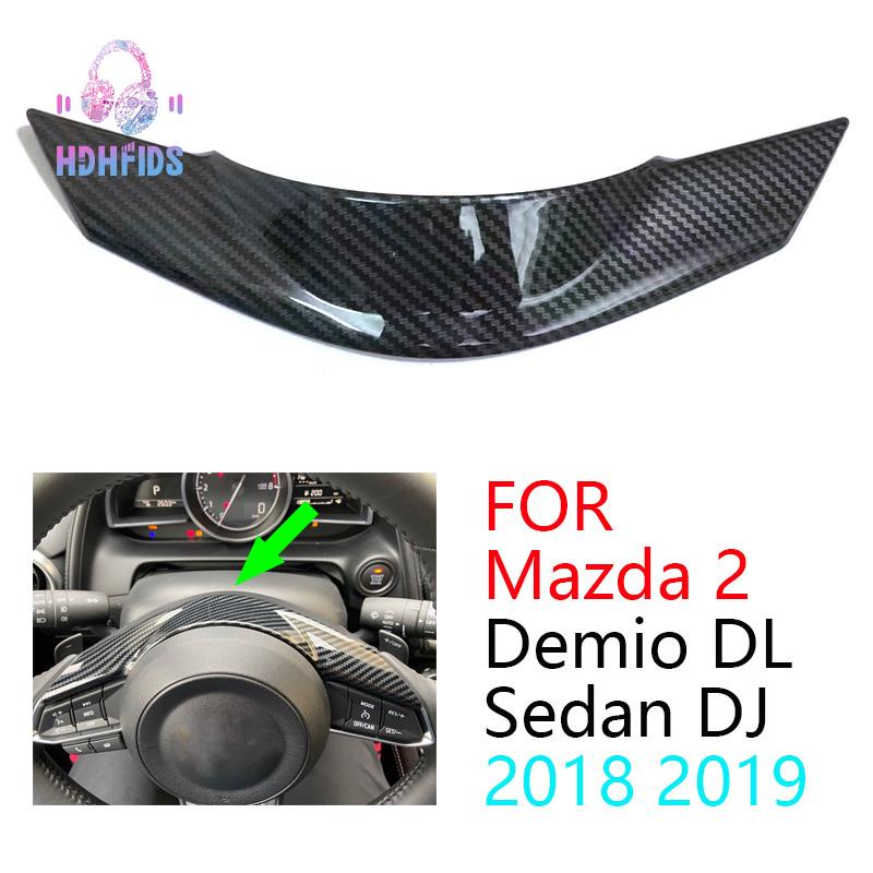 กรอบครอบพวงมาลัย คาร์บอนไฟเบอร์ สําหรับ Mazda 2 Demio DL Sedan DJ Hatchback 2018 2019