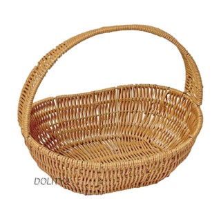 [Dolity2] ตะกร้าผ้าทอมือ สําหรับใส่ขนมปัง ปิกนิก เดินป่า ท่องเที่ยว