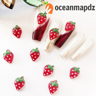 Oceanmapdz เครื่องประดับเรซิ่น รูปสตรอเบอร์รี่ ขนาดเล็ก สําหรับตกแต่งเล็บ สมุดภาพ โทรศัพท์ 20 ชิ้น