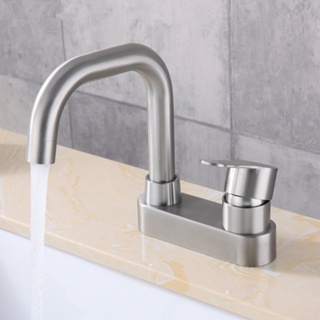 Elegant and Modern 304 Stainless Steel Sink Faucet Anti Corrosion Single Handle
