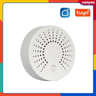 Tuya Wifi Smoke Detector Fire Alarm Detector อิสระ Smoke Alarm Sensor App Push Notification Alert Home Office Security Protection System canyon