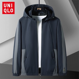 Uni..qlo [M-5XL] ใหม่ เสื้อแจ็กเก็ตลําลอง มีฮู้ด กันลม กันน้ํา คุณภาพสูง ถอดออกได้ แฟชั่นสําหรับผู้ชาย