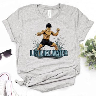 เสื้อยืด พิมพ์ลายอนิเมะ Bruce Lee สไตล์ญี่ปุ่น ฮาราจูกุ สตรีท สําหรับผู้หญิง