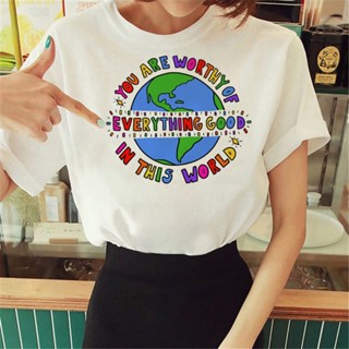 เสื้อยืด พิมพ์ลายกราฟฟิค Mental Health สไตล์สตรีท สําหรับผู้หญิง